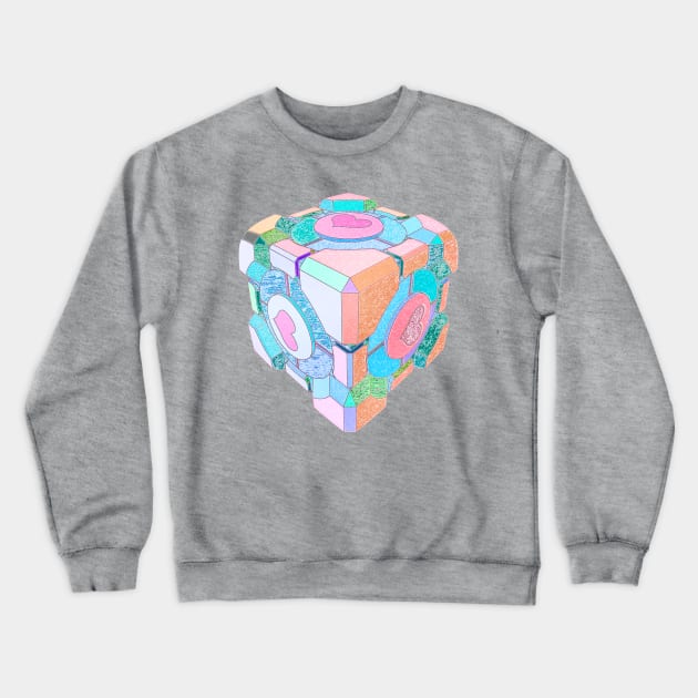 My Companion Cube Crewneck Sweatshirt by Toshi